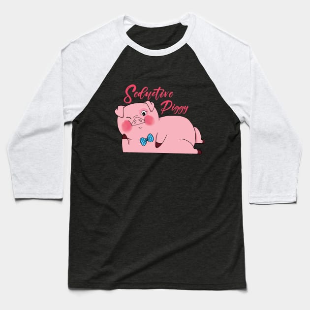 Seductive Piggy Baseball T-Shirt by Mannu Ilustra